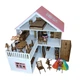 Комплект FlyShip toys Іграшковий Ляльковий будинок з меблями 32 позиції Біло рожевого кольору 550-1040 - зображення 3