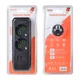 Сетевой тройник удлинитель с заземлением f103 black 2 розетки 2usb 1type c 2500w 10a 110 250v max blister - изображение 2