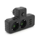 Сетевой тройник удлинитель т образнаый с заземлением f302 black 2 розетки 3usb 1а 2500w 10a 110 250v - изображение 1