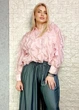 Блуза напівпрозора з органзи декорована рюшами рожева Vince Otto M-XL 22-303 - изображение 1