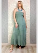 Сарафан максі А-силуету зі штапелю оливковий New Collection S-L 14-7305 - изображение 1