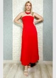 Сарафан максі А-силуету зі штапелю червоний New Collection S-L 14-7304 - изображение 3