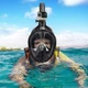 Полнолицевая маска для дайвинга и сноркелинга Free Breath с трубкой и держателем для камеры S/M Black - изображение 7