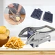 Картоплерізка ручна металева для картоплі фрі з 2 насадками Potato Chipper Professional, подрібнювач для овочів і фруктів з нержавіючої сталі, з лезами 9 мм і 12 мм, овочерізка для дому та кухні DNA-498-Silver - зображення 1