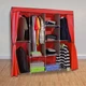 Складной тканевый шкаф для одежды Storage Wardrobe 88165 на 4 секции Бордовый/N-2 - изображение 1