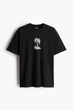 Футболка с принтом H&M Loose Fit M чорний 1034065085 - изображение 5