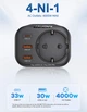 Зарядний пристрій ASOMETECH 33W PPS GaN 4-в-1 USB-адаптер з розеткою змінного струму. - зображення 4