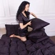 Простынь на резинке MirSon полуторная 90x200+25 см 0848 Blue Black Сатин (2200002027113) - изображение 6