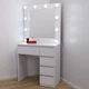 Гримерный стол с зеркалом и подсветкой PREMIUM Mirror-rika 160×80×40 см,белый, 5 ящиков, розетка - изображение 2