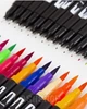Набір акварельних маркерів двосторонні, 100 шт Brush Pens фломастери на водній основі в кейсі - зображення 3