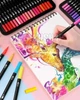 Набір акварельних маркерів двосторонні, 100 шт Brush Pens фломастери на водній основі в кейсі - зображення 5