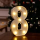 Объемная цифра 8 Led декоративная маленькая 21 на 13 см белый - изображение 1