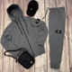 Чоловічий спортивний комплект Stone Island (костюм + кепка + бананка) XL Сірий (TR-388) - зображення 1