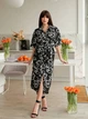 Жіноча довга сукня-сорочка з паском Uaclothes 42-44 Чорний (like32115-123171349) - зображення 2