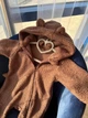Дитячий комбінезон Teddy на флісі весний 15°+ з капюшоном шоколадний 56-62 см - изображение 2