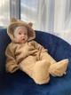 Дитячий комбінезон Teddy на флісі весний 15°+ з капюшоном бежевий 62-68 см - изображение 6