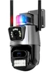 Уличная охранная поворотная WIFI камера Generic Dual Lens Zoom 8MP сирена, зум, iCSee удаленным доступом онлайн - изображение 1