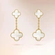 Золотисти сережки з білим акцентом і цирконіями Bijoux-e - изображение 1