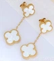 Золотисти сережки з білим акцентом і цирконіями Bijoux-e - изображение 3