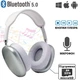 Бездротові повнорозмірні стерео Bluetooth навушники Macaron P9 Max Срібло (31901IM512) - зображення 3