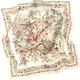 Мягкий женский платок Fasion Scarf с цветочным принтом 70х70см Молочно - красный - изображение 2
