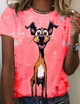 Футболка NEW SUMMER яркая женская с забавным рисунком DOG, коралловый S/M - изображение 1