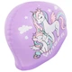Шапочка для плавания детская силиконовая Yingfa Junior 0012-1 Violet-White-Pink - изображение 2