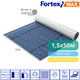 Диффузионная мембрана Fortex Max + 2 Tape, 1,5х50 м, 75 м2, синяя/серая, 160 г/м2 - изображение 2