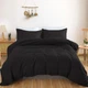 Пододеяльник MirSon двуспальный 175x210 см Light Pro 10-006 Black Satin (2200010171341) - изображение 1