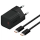 Блочок Baseus P10110902 GaN5 Fast Charger mini 30W 1Type-C у комплекті кабель Type-C to Type-C 1метр Cluster Black - зображення 1