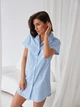 Ночная рубашка женская хлопковая большого размера BARWA garments 0364 XL Голубая (2110003644038) - изображение 8