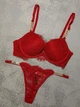 Комплект білизни (бюстгальтер + трусики-стрінги) жіночий Victoria's Secret 75B червоний (8075) - изображение 1