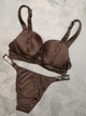 Комплект білизни (бюстгальтер + трусики-бразиліана) жіночий Victoria's Secret 80C шоколадний (8030) - зображення 2
