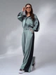 Костюм со штанами и кофтой в стиле casual оверсайз домашний ISSA PLUS 15054 XL оливковый (issa2007682695737) - изображение 3