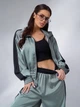 Костюм со штанами и кофтой в стиле casual оверсайз домашний ISSA PLUS 15054 XL оливковый (issa2007682695737) - изображение 4