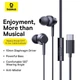 Наушники на разъем Type-C с микрофоном проводные Baseus Encok CZ11 Wired Earphones (Type-C, DAC, 1.1 m). Black - изображение 4