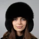 Зимова хутряна шапка ушанка з натурального хутра песця Хутряний Стиль Зимушка 54-60 Чорний (407/B) - зображення 1