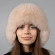 Зимняя меховая шапка ушанка из натурального меха песца Меховой Стиль Зимушка 54-60 Пудровый (407/H) - изображение 2