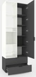 Шкаф Metkas Home A001L 800x420x2300 мм ЛДСП Антрацит-Белый Снег (MA001L-AB) - изображение 2