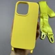 Чохол с ремінцем Wave Strap Silicone Case для Apple iPhone 13 Pro Max Yellow - зображення 1