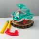 Игрушка каталка детская вертолет с ручкой, со звуком звоночка, движущиеся элементы глаза и язык, подсвечивание бирюзовый - изображение 2