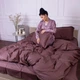Комплект постельного белья MirSon Satin&nbsp;Stripe 30-0006&nbsp;Dark&nbsp;Brown 200х220 Евро (2200005249468) - изображение 6