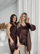 Комплект женский четверка халат майка шорты штаны Amelia Collection XL коричневый - изображение 9
