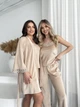 Комплект женский четверка халат майка шорты штаны Amelia Collection S бежевый - изображение 3