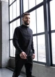 Мужской комплект из льна MonsterBrand XL (52) Черный, рубашка и брюки - изображение 6