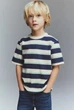 Футболка бежево-синя в смужку H&M 134-140см (400010458) - зображення 5