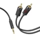 Аудио кабель Hoco UPA28 AUX 3.5mm to 2RCA 1.5m (miniJack-тюльпан) Черный - изображение 7