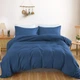 Комплект постельного белья MirSon Семейный 2x143x210 см Light Pro 10-011 Dark Blue Сатин (2200010173901) - изображение 1
