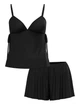 Піжама Ribbed Modal Velvet-Trim Cami Shorts Set Black розмір S - зображення 3