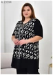 Женская удлиненная туника большого размера UF-Fashion МА-23594 72 черно-белый - изображение 3
